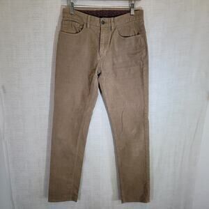 Brooks Brothers Red Fleece Corduroy Pants Mens 30x32 Brown Slim Fit Stretch EUC